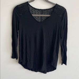 Old Navy Black Crochet Detail Blouse